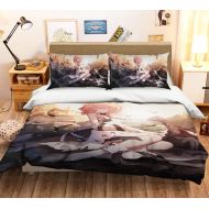 AJ WALLPAPER 3D Feather Girl 694 Japan Anime Game Summer Bedding Pillowcases Quilt Duvet Cover Set Single Queen King | 3D Photo Bedding, AJ US Wendy (Full)