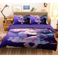 AJ WALLPAPER 3D Flowing Girl 848 Japan Anime Game Summer Bedding Pillowcases Quilt Duvet Cover Set Single Queen King | 3D Photo Bedding, AJ US Wendy (Full)