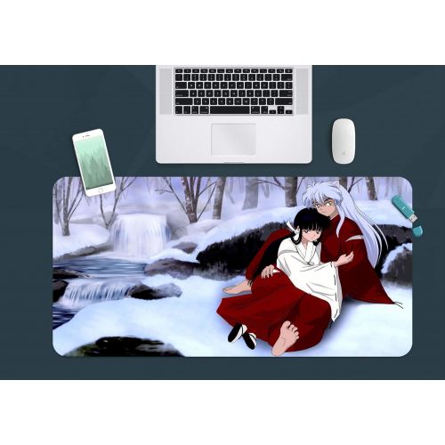  3D Inuyasha Higurashi Kagome 562 Japan Anime Game Non-Slip Office Desk Mouse Mat Game AJ WALLPAPER US Angelia (W120cmxH60cm(47x24))