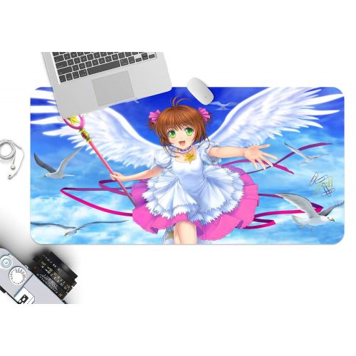  3D Cardcaptor Sakura 505 Japan Anime Game Non-Slip Office Desk Mouse Mat Game AJ WALLPAPER US Angelia (W120cmxH60cm(47x24))