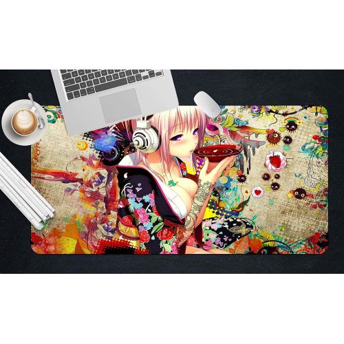  3D Super Sonico 789 Japan Anime Game Non-Slip Office Desk Mouse Mat Game AJ WALLPAPER US Angelia (W120cmxH60cm(47x24))