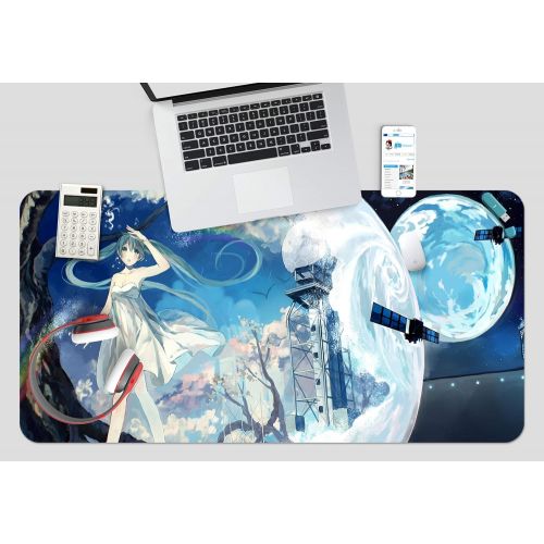  3D Hatsune Miku 557 Japan Anime Game Non-Slip Office Desk Mouse Mat Game AJ WALLPAPER US Angelia (W120cmxH60cm(47x24))