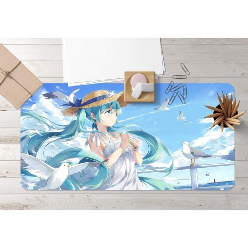  3D Hatsune Miku 555 Japan Anime Game Non-Slip Office Desk Mouse Mat Game AJ WALLPAPER US Angelia (W120cmxH60cm(47x24))