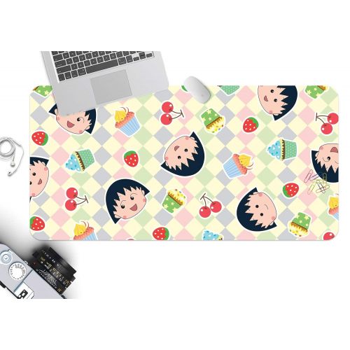  3D Chibi Maruko Chan Cherry Pellets 507 Japan Anime Game Non-Slip Office Desk Mouse Mat Game AJ WALLPAPER US Angelia (W120cmxH60cm(47x24))