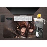 3D Attack On Titan 711 Japan Anime Game Non-Slip Office Desk Mouse Mat Game AJ WALLPAPER US Angelia (W120cmxH60cm(47x24))