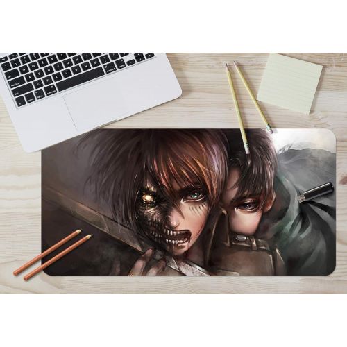  3D Attack On Titan 711 Japan Anime Game Non-Slip Office Desk Mouse Mat Game AJ WALLPAPER US Angelia (W120cmxH60cm(47x24))