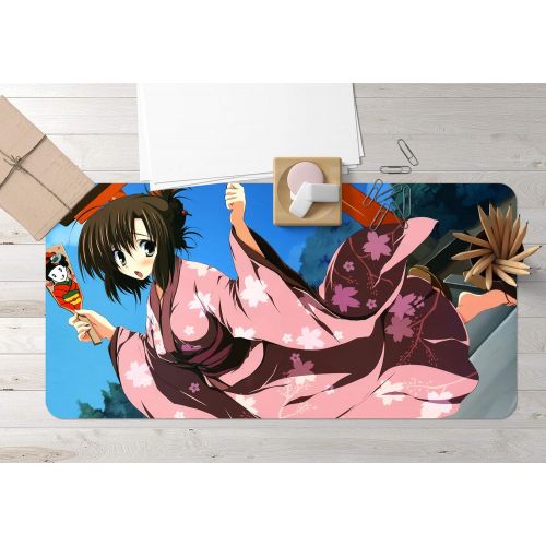  3D Kimono Girls 667 Japan Anime Game Non-Slip Office Desk Mouse Mat Game AJ WALLPAPER US Angelia (W120cmxH60cm(47x24))
