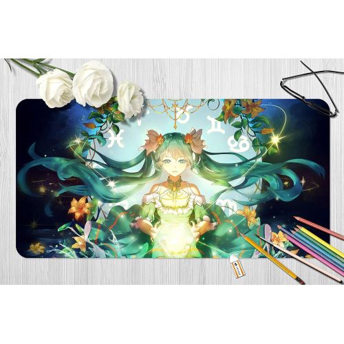  3D Hatsune Miku Flower Botany 745 Japan Anime Game Non-Slip Office Desk Mouse Mat Game AJ WALLPAPER US Angelia (W120cmxH60cm(47x24))