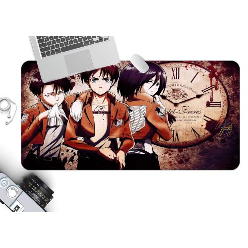  3D Attack On Titan 703 Japan Anime Game Non-Slip Office Desk Mouse Mat Game AJ WALLPAPER US Angelia (W120cmxH60cm(47x24))