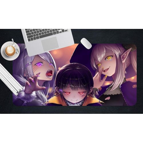  3D Vampire Three Little Girls 663 Japan Anime Game Non-Slip Office Desk Mouse Mat Game AJ WALLPAPER US Angelia (W120cmxH60cm(47x24))