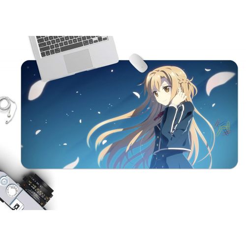  3D Sword Art Online Yuuki Asuna 624 Japan Anime Game Non-Slip Office Desk Mouse Mat Game AJ WALLPAPER US Angelia (W120cmxH60cm(47x24))