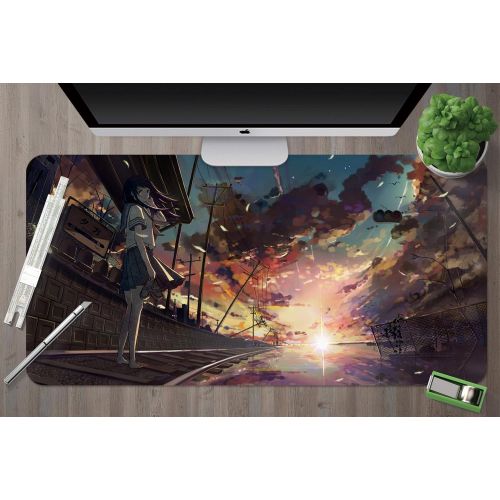  3D Your Name Kiminonawa 570 Japan Anime Game Non-Slip Office Desk Mouse Mat Game AJ WALLPAPER US Angelia (W120cmxH60cm(47x24))