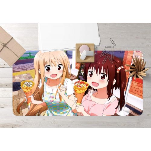  3D Lovely Sisters Ice Cream 558 Japan Anime Game Non-Slip Office Desk Mouse Mat Game AJ WALLPAPER US Angelia (W120cmxH60cm(47x24))