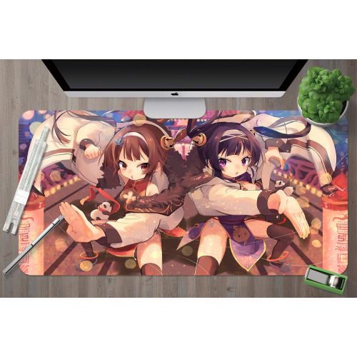  3D Kungfu Online Girl Lovely 502 Japan Anime Game Non-Slip Office Desk Mouse Mat Game AJ WALLPAPER US Angelia (W120cmxH60cm(47x24))