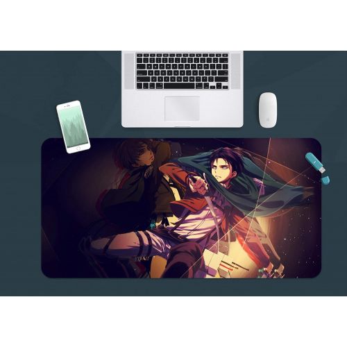  3D Attack On Titan 713 Japan Anime Game Non-Slip Office Desk Mouse Mat Game AJ WALLPAPER US Angelia (W120cmxH60cm(47x24))