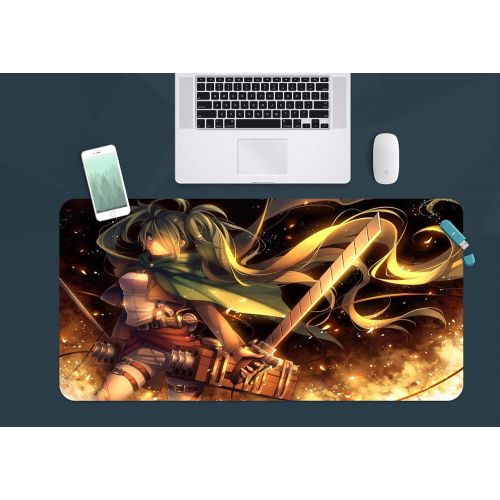  3D Attack On Titan 692 Japan Anime Game Non-Slip Office Desk Mouse Mat Game AJ WALLPAPER US Angelia (W120cmxH60cm(47x24))