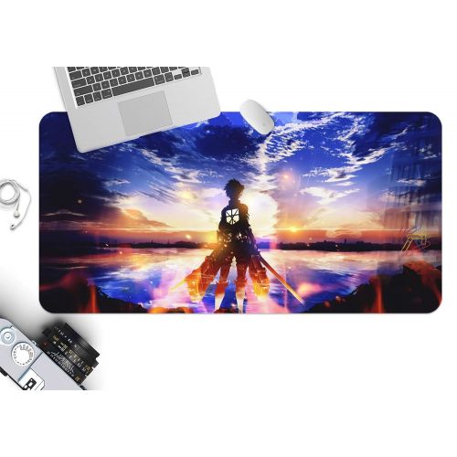  3D Attack On Titan 704 Japan Anime Game Non-Slip Office Desk Mouse Mat Game AJ WALLPAPER US Angelia (W120cmxH60cm(47x24))