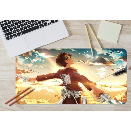  3D Attack On Titan 710 Japan Anime Game Non-Slip Office Desk Mouse Mat Game AJ WALLPAPER US Angelia (W120cmxH60cm(47x24))