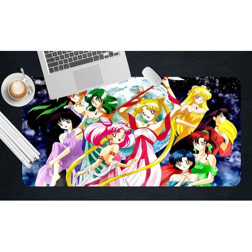  3D Sailor Moon 609 Japan Anime Game Non-Slip Office Desk Mouse Mat Game AJ WALLPAPER US Angelia (W120cmxH60cm(47x24))