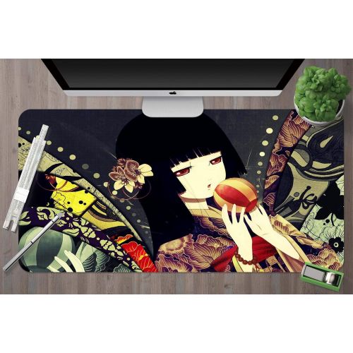  3D Hell Girl 758 Japan Anime Game Non-Slip Office Desk Mouse Mat Game AJ WALLPAPER US Angelia (W120cmxH60cm(47x24))