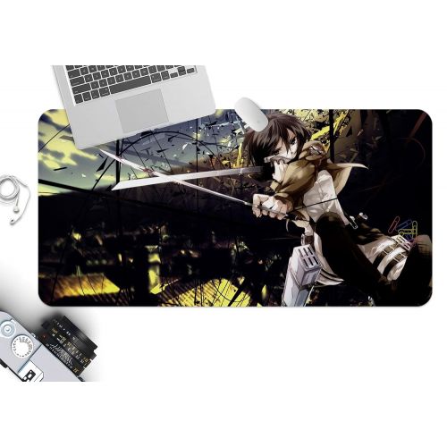  3D Attack On Titan 714 Japan Anime Game Non-Slip Office Desk Mouse Mat Game AJ WALLPAPER US Angelia (W120cmxH60cm(47x24))