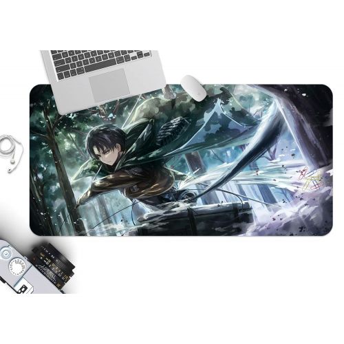  3D Attack On Titan 702 Japan Anime Game Non-Slip Office Desk Mouse Mat Game AJ WALLPAPER US Angelia (W120cmxH60cm(47x24))