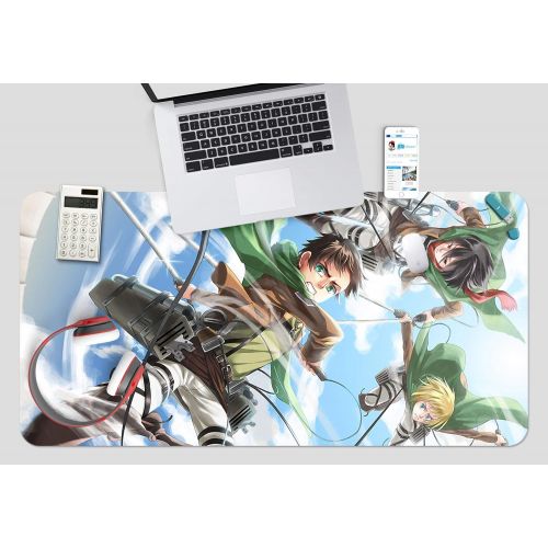  3D Attack On Titan 878 Japan Anime Game Non-Slip Office Desk Mouse Mat Game AJ WALLPAPER US Angelia (W120cmxH60cm(47x24))