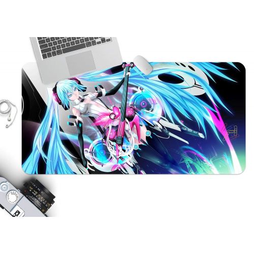  3D Hatsune Miku 895 Japan Anime Game Non-Slip Office Desk Mouse Mat Game AJ WALLPAPER US Angelia (W120cmxH60cm(47x24))