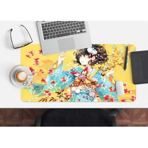  3D Beautiful Kimono Girl 840 Japan Anime Game Non-Slip Office Desk Mouse Mat Game AJ WALLPAPER US Angelia (W120cmxH60cm(47x24))