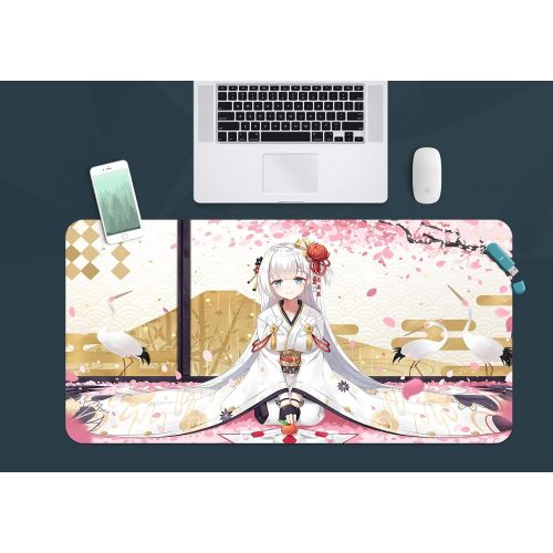  3D Kimono Beauty Princess 850 Japan Anime Game Non-Slip Office Desk Mouse Mat Game AJ WALLPAPER US Angelia (W120cmxH60cm(47x24))