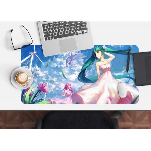  3D Hatsune Miku Sky Flying 901 Japan Anime Game Non-Slip Office Desk Mouse Mat Game AJ WALLPAPER US Angelia (W120cmxH60cm(47x24))