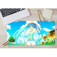 3D Hatsune Miku Blue Sky Sunflower 904 Japan Anime Game Non-Slip Office Desk Mouse Mat Game AJ WALLPAPER US Angelia (W120cmxH60cm(47x24))