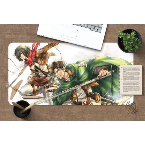  3D Attack On Titan 877 Japan Anime Game Non-Slip Office Desk Mouse Mat Game AJ WALLPAPER US Angelia (W120cmxH60cm(47x24))