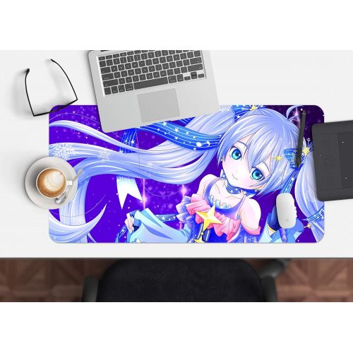  3D Hatsune Miku 934 Japan Anime Game Non-Slip Office Desk Mouse Mat Game AJ WALLPAPER US Angelia (W120cmxH60cm(47x24))