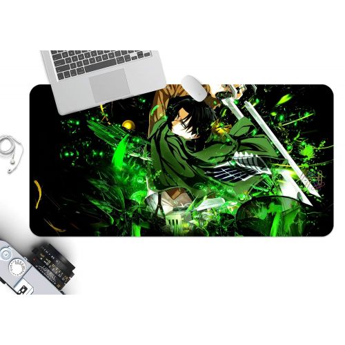  3D Attack On Titan 875 Japan Anime Game Non-Slip Office Desk Mouse Mat Game AJ WALLPAPER US Angelia (W120cmxH60cm(47x24))