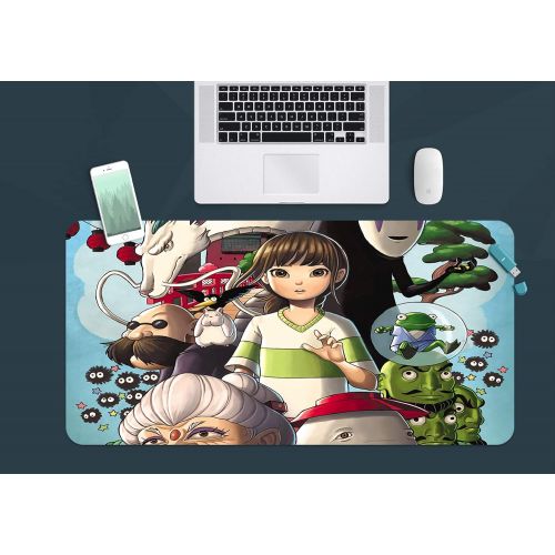  3D Spirited Away 870 Japan Anime Game Non-Slip Office Desk Mouse Mat Game AJ WALLPAPER US Angelia (W120cmxH60cm(47x24))