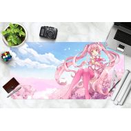 3D Hatsune Miku Pink Flowers 912 Japan Anime Game Non-Slip Office Desk Mouse Mat Game AJ WALLPAPER US Angelia (W120cmxH60cm(47x24))