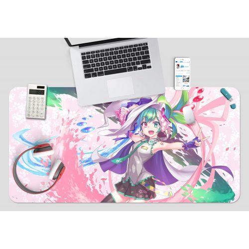  3D Hatsune Miku 916 Japan Anime Game Non-Slip Office Desk Mouse Mat Game AJ WALLPAPER US Angelia (W120cmxH60cm(47x24))