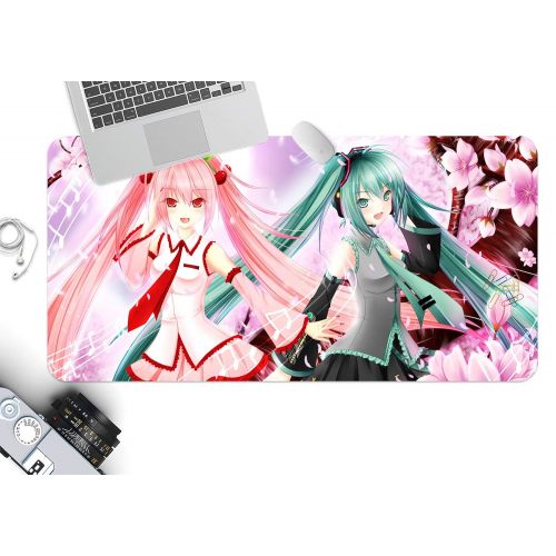  3D Hatsune Miku Flower 896 Japan Anime Game Non-Slip Office Desk Mouse Mat Game AJ WALLPAPER US Angelia (W120cmxH60cm(47x24))