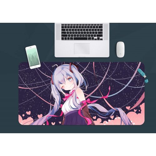  3D Hatsune Miku 939 Japan Anime Game Non-Slip Office Desk Mouse Mat Game AJ WALLPAPER US Angelia (W120cmxH60cm(47x24))