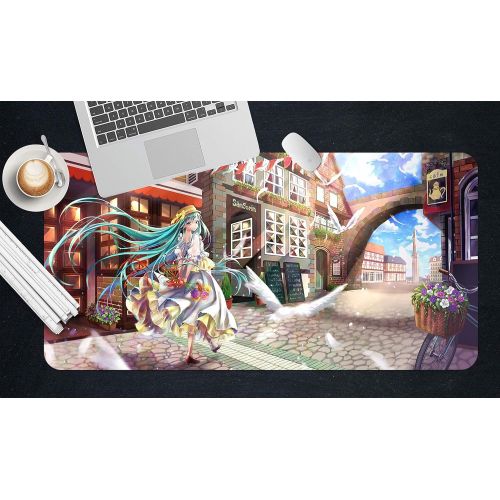  3D Hatsune Miku City Shopping 921 Japan Anime Game Non-Slip Office Desk Mouse Mat Game AJ WALLPAPER US Angelia (W120cmxH60cm(47x24))