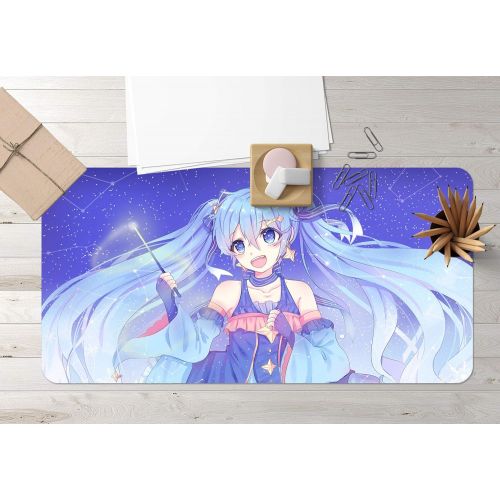  3D Hatsune Miku Magic Fairy Stick 933 Japan Anime Game Non-Slip Office Desk Mouse Mat Game AJ WALLPAPER US Angelia (W120cmxH60cm(47x24))