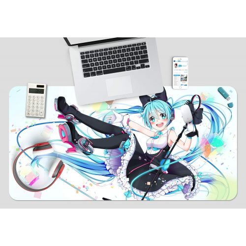  3D Hatsune Miku 906 Japan Anime Game Non-Slip Office Desk Mouse Mat Game AJ WALLPAPER US Angelia (W120cmxH60cm(47x24))