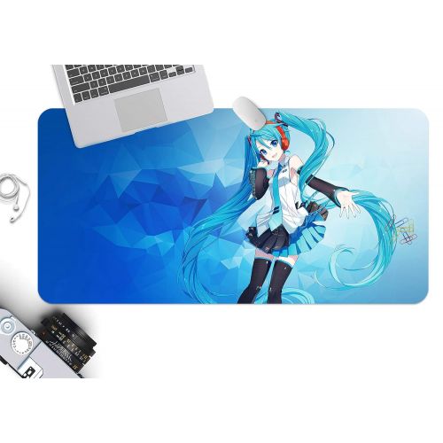  3D Hatsune Miku Blue 938 Japan Anime Game Non-Slip Office Desk Mouse Mat Game AJ WALLPAPER US Angelia (W120cmxH60cm(47x24))