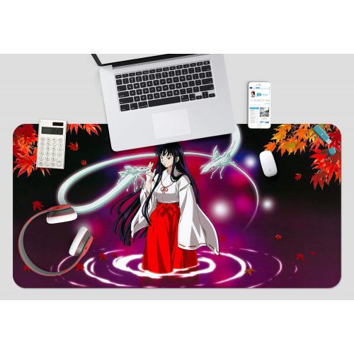  3D Inuyasha Red Autumnal Leaves 962 Japan Anime Game Non-Slip Office Desk Mouse Mat Game AJ WALLPAPER US Angelia (W120cmxH60cm(47x24))
