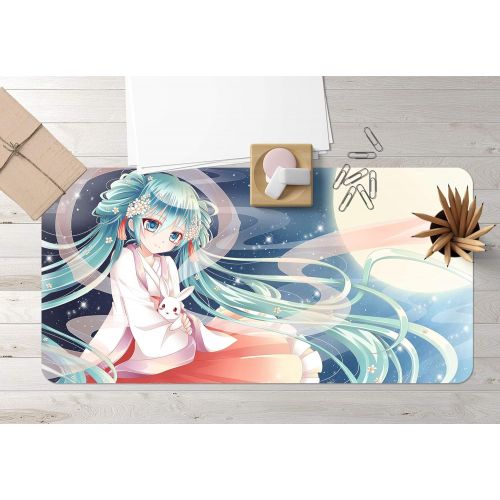  3D Hatsune Miku 930 Japan Anime Game Non-Slip Office Desk Mouse Mat Game AJ WALLPAPER US Angelia (W120cmxH60cm(47x24))