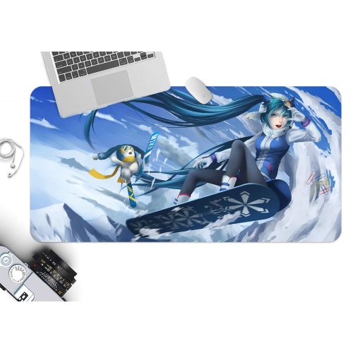  3D Hatsune Miku Surfing Ocean 905 Japan Anime Game Non-Slip Office Desk Mouse Mat Game AJ WALLPAPER US Angelia (W120cmxH60cm(47x24))