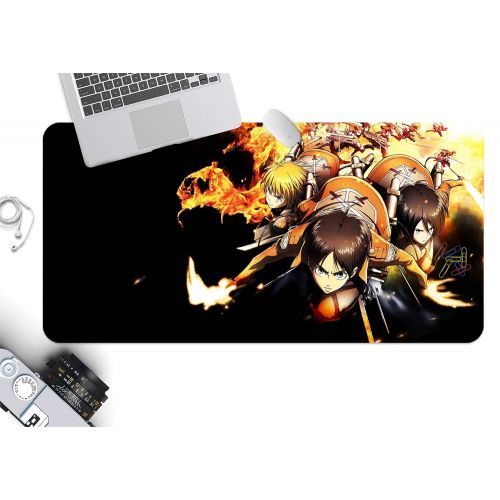  3D Attack On Titan 880 Japan Anime Game Non-Slip Office Desk Mouse Mat Game AJ WALLPAPER US Angelia (W120cmxH60cm(47x24))