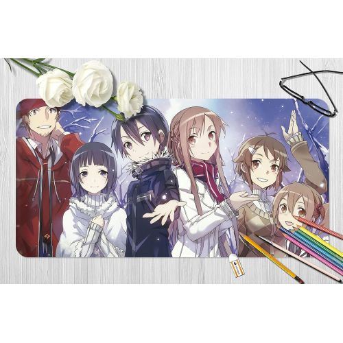  3D Sword Art Online 1000 Japan Anime Game Non-Slip Office Desk Mouse Mat Game AJ WALLPAPER US Angelia (W120cmxH60cm(47x24))