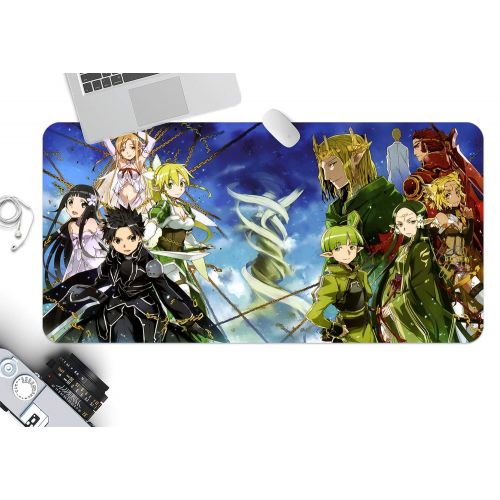  3D Sword Art Online 988 Japan Anime Game Non-Slip Office Desk Mouse Mat Game AJ WALLPAPER US Angelia (W120cmxH60cm(47x24))